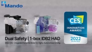 Mando Wins CES 2022 Innovation Award for Its Cutting-Edge Brake System (IDB2 HAD)