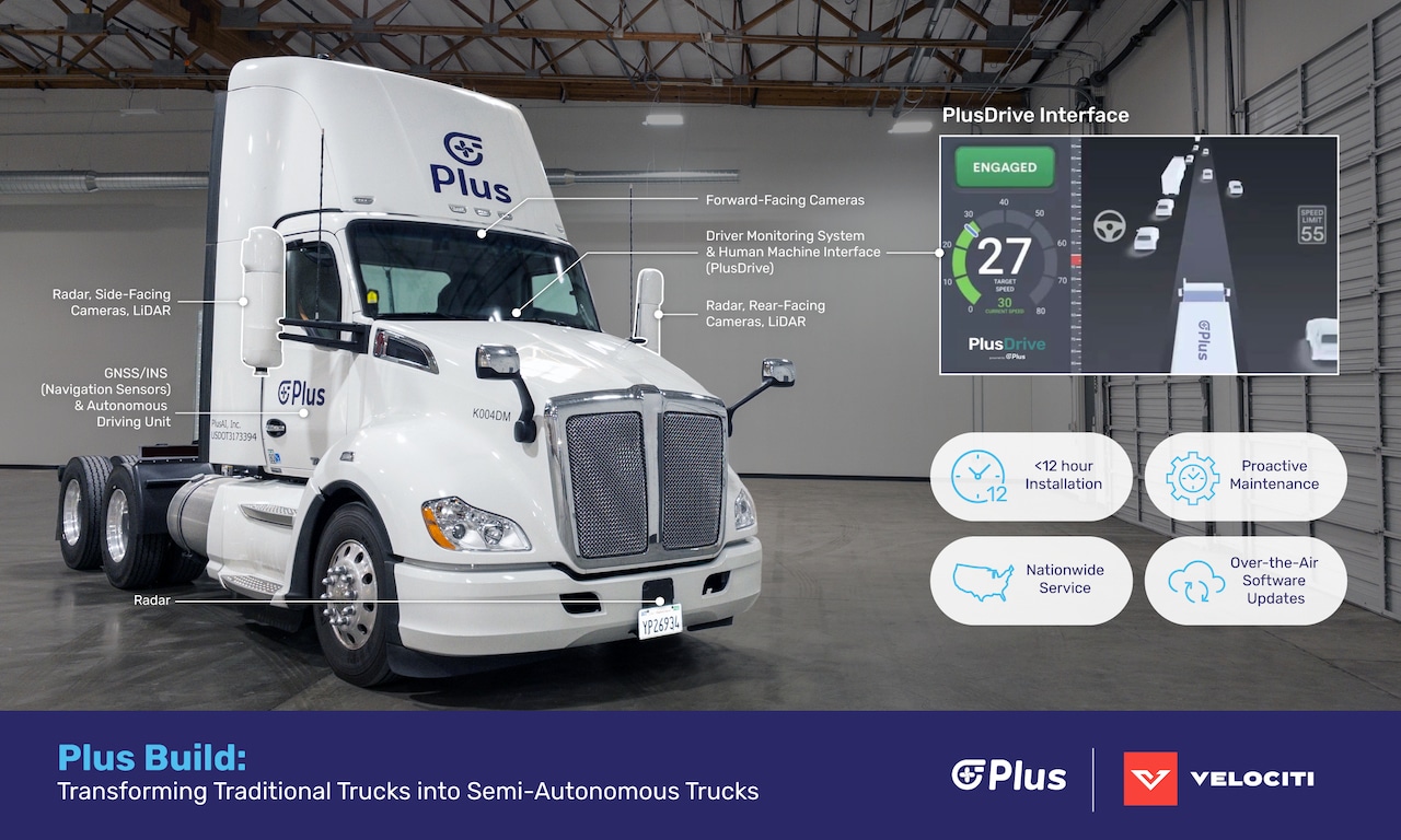 Plus Launches National Upfit Program Delivering Class 8 Semi-Autonomous Trucks Within a Day