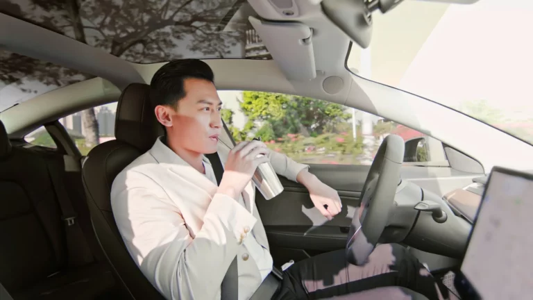 Consumer riding in a fully automated self-driving vehicle, illustrating the JD Power 2026 Mobility Confidence Index findings